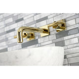 Manhattan Double-Handle 3-Hole Wall Mount Bathroom Faucet