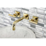 Manhattan Double-Handle 3-Hole Wall Mount Bathroom Faucet