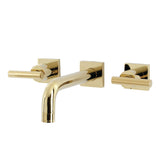 Manhattan Double-Handle 3-Hole Wall Mount Bathroom Faucet