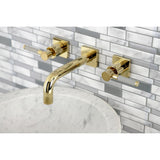 Concord Double-Handle 3-Hole Wall Mount Bathroom Faucet