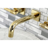 Milano Double-Handle 3-Hole Wall Mount Bathroom Faucet