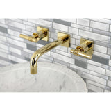 Milano Double-Handle 3-Hole Wall Mount Bathroom Faucet