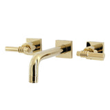 Milano Double-Handle 3-Hole Wall Mount Bathroom Faucet