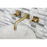 Kaiser Double-Handle 3-Hole Wall Mount Bathroom Faucet