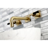 Kaiser Double-Handle 3-Hole Wall Mount Bathroom Faucet