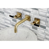 Kaiser Double-Handle 3-Hole Wall Mount Bathroom Faucet