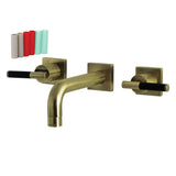 Kaiser Double-Handle 3-Hole Wall Mount Bathroom Faucet