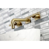 Manhattan Double-Handle 3-Hole Wall Mount Bathroom Faucet