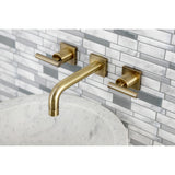 Manhattan Double-Handle 3-Hole Wall Mount Bathroom Faucet