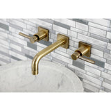 Concord Double-Handle 3-Hole Wall Mount Bathroom Faucet