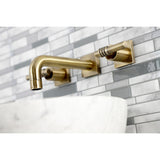 Milano Double-Handle 3-Hole Wall Mount Bathroom Faucet