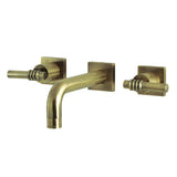 Milano Double-Handle 3-Hole Wall Mount Bathroom Faucet