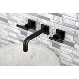 Manhattan Double-Handle 3-Hole Wall Mount Bathroom Faucet