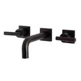 Manhattan Double-Handle 3-Hole Wall Mount Bathroom Faucet