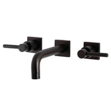 Concord Double-Handle 3-Hole Wall Mount Bathroom Faucet