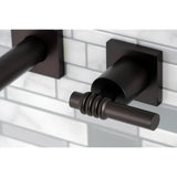 Milano Double-Handle 3-Hole Wall Mount Bathroom Faucet