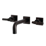 Milano Double-Handle 3-Hole Wall Mount Bathroom Faucet