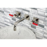 Kaiser Double-Handle 3-Hole Wall Mount Bathroom Faucet