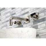 Kaiser Double-Handle 3-Hole Wall Mount Bathroom Faucet