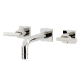 Manhattan Double-Handle 3-Hole Wall Mount Bathroom Faucet