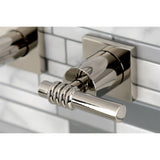 Milano Double-Handle 3-Hole Wall Mount Bathroom Faucet