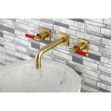 Kaiser Double-Handle 3-Hole Wall Mount Bathroom Faucet