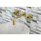 Kaiser Double-Handle 3-Hole Wall Mount Bathroom Faucet