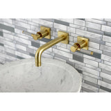 Kaiser Double-Handle 3-Hole Wall Mount Bathroom Faucet