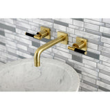 Kaiser Double-Handle 3-Hole Wall Mount Bathroom Faucet