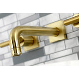 Manhattan Double-Handle 3-Hole Wall Mount Bathroom Faucet