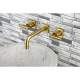 Manhattan Double-Handle 3-Hole Wall Mount Bathroom Faucet