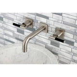 Kaiser Double-Handle 3-Hole Wall Mount Bathroom Faucet