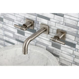 Milano Double-Handle 3-Hole Wall Mount Bathroom Faucet