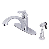 Vintage Single-Handle 2-or-4 Hole Deck Mount Kitchen Faucet with Brass Side Sprayer