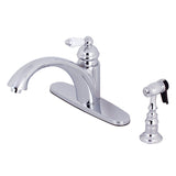 Vintage Single-Handle 2-or-4 Hole Deck Mount Kitchen Faucet with Brass Side Sprayer