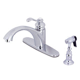 Templeton Single-Handle 2-or-4 Hole Deck Mount Kitchen Faucet with Brass Side Sprayer