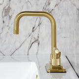 Convergent Two-Handle 3-Hole Deck Mount 4" Centerset Bathroom Faucet with Knurled Handle and Brass Pop-Up Drain