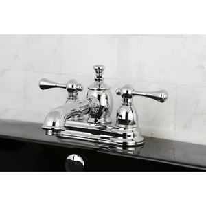 Vintage Double-Handle 3-Hole Deck Mount 4-Inch Centerset Bathroom Faucet with Brass Pop-Up