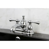 Vintage Double-Handle 3-Hole Deck Mount 4-Inch Centerset Bathroom Faucet with Brass Pop-Up