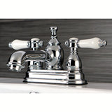 Bel-Air Double-Handle 3-Hole Deck Mount 4-Inch Centerset Bathroom Faucet with Brass Pop-Up