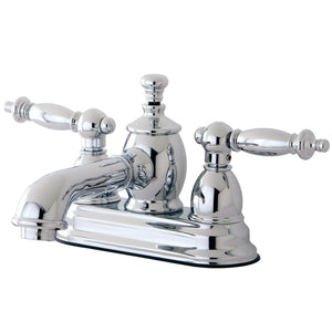 Templeton Double-Handle 3-Hole Deck Mount 4-Inch Centerset Bathroom Faucet with Brass Pop-Up