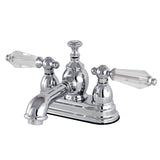 Wilshire Double-Handle 3-Hole Deck Mount 4-Inch Centerset Bathroom Faucet with Brass Pop-Up