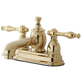 Naples Double-Handle 3-Hole Deck Mount 4-Inch Centerset Bathroom Faucet with Brass Pop-Up