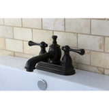 Vintage Double-Handle 3-Hole Deck Mount 4-Inch Centerset Bathroom Faucet with Brass Pop-Up