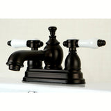 Bel-Air Double-Handle 3-Hole Deck Mount 4-Inch Centerset Bathroom Faucet with Brass Pop-Up