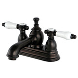 Bel-Air Double-Handle 3-Hole Deck Mount 4-Inch Centerset Bathroom Faucet with Brass Pop-Up