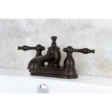 Naples Double-Handle 3-Hole Deck Mount 4-Inch Centerset Bathroom Faucet with Brass Pop-Up