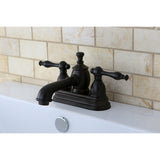 Naples Double-Handle 3-Hole Deck Mount 4-Inch Centerset Bathroom Faucet with Brass Pop-Up