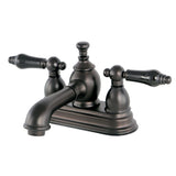 Duchess Double-Handle 3-Hole Deck Mount 4-Inch Centerset Bathroom Faucet with Brass Pop-Up