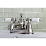 Bel-Air Double-Handle 3-Hole Deck Mount 4-Inch Centerset Bathroom Faucet with Brass Pop-Up